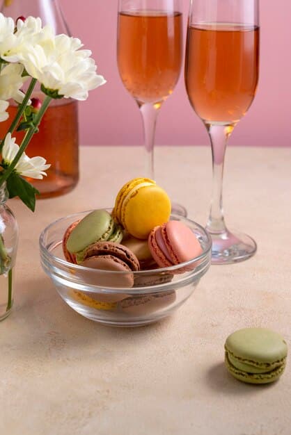A close-up, detailed shot of a welcome amenity (champagne, chocolates) on a table in a luxury beach resort VIP lounge. Soft, natural light filters in, highlighting the elegance and attention to detail.