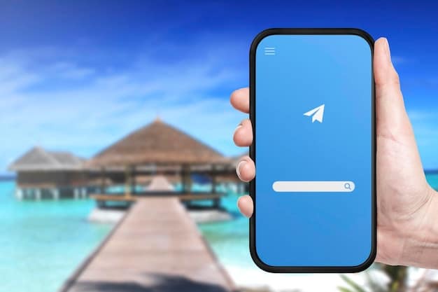 A screenshot of a travel deal app on a smartphone, displaying discounted prices for flights and hotels. The background shows a blurred beach scene.